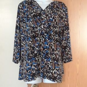 Blouse 2x Blue, Brown, Black by Liz & Co